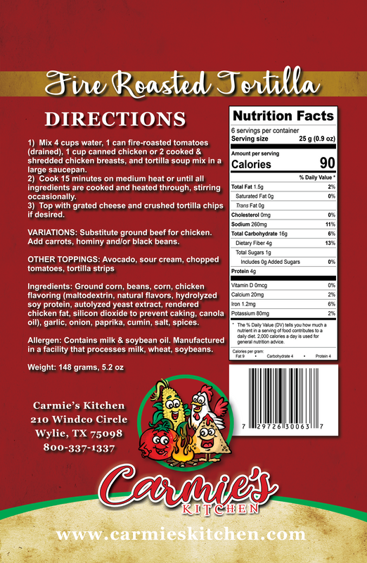 Carmie’s Chicken Tortilla Soup mix