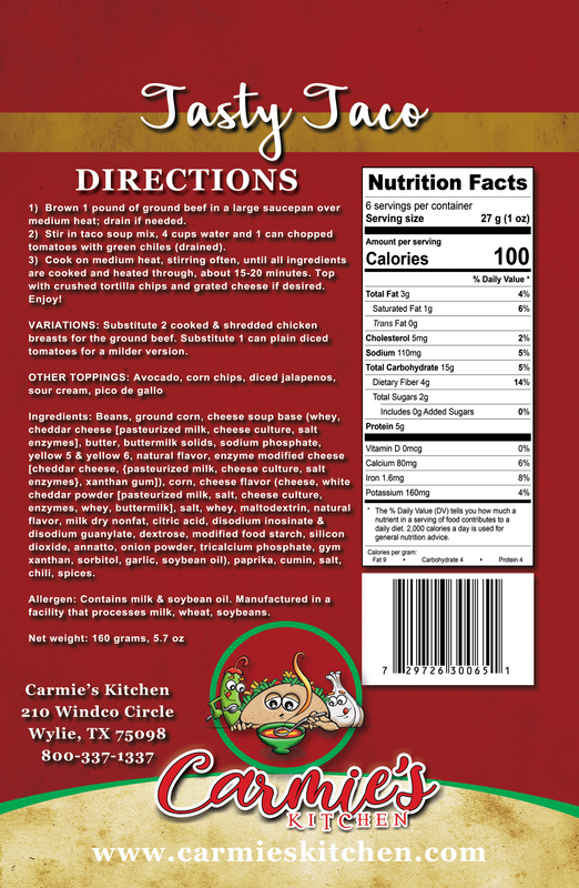 Carmie’s Tasty Taco Soup Mix