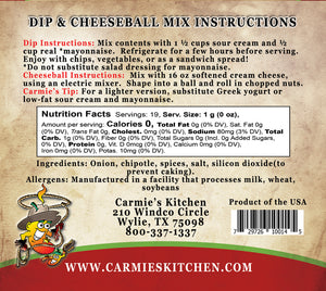 Carmie’s Fire Roasted Jalapeno Dip & Cheeseball Mix