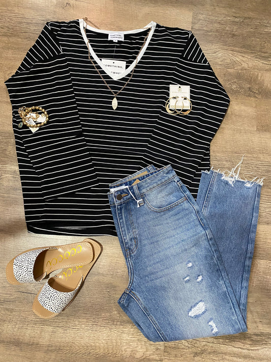 Black & White Stripe Top