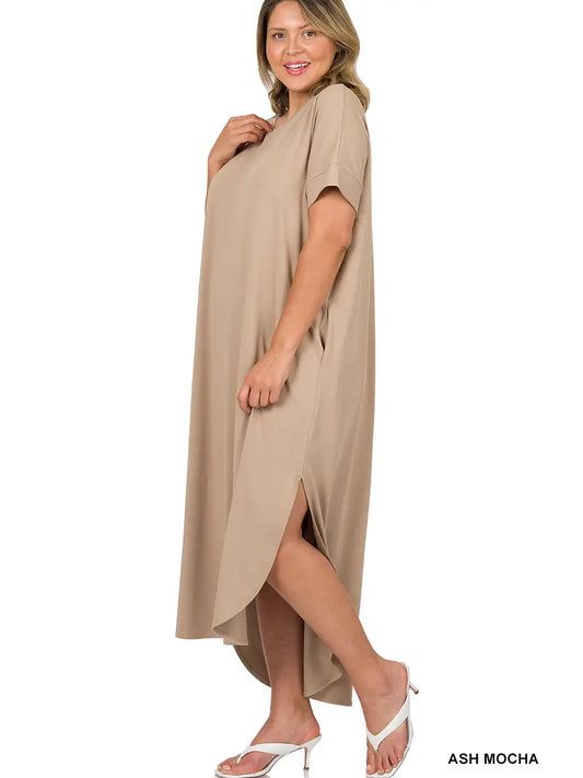 Plus Size Mocha Maxi Dress