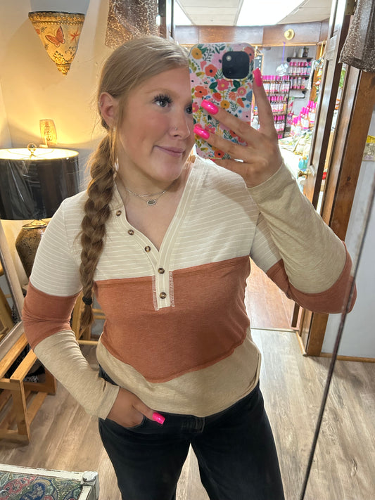 Evelyn Tri-Color Top