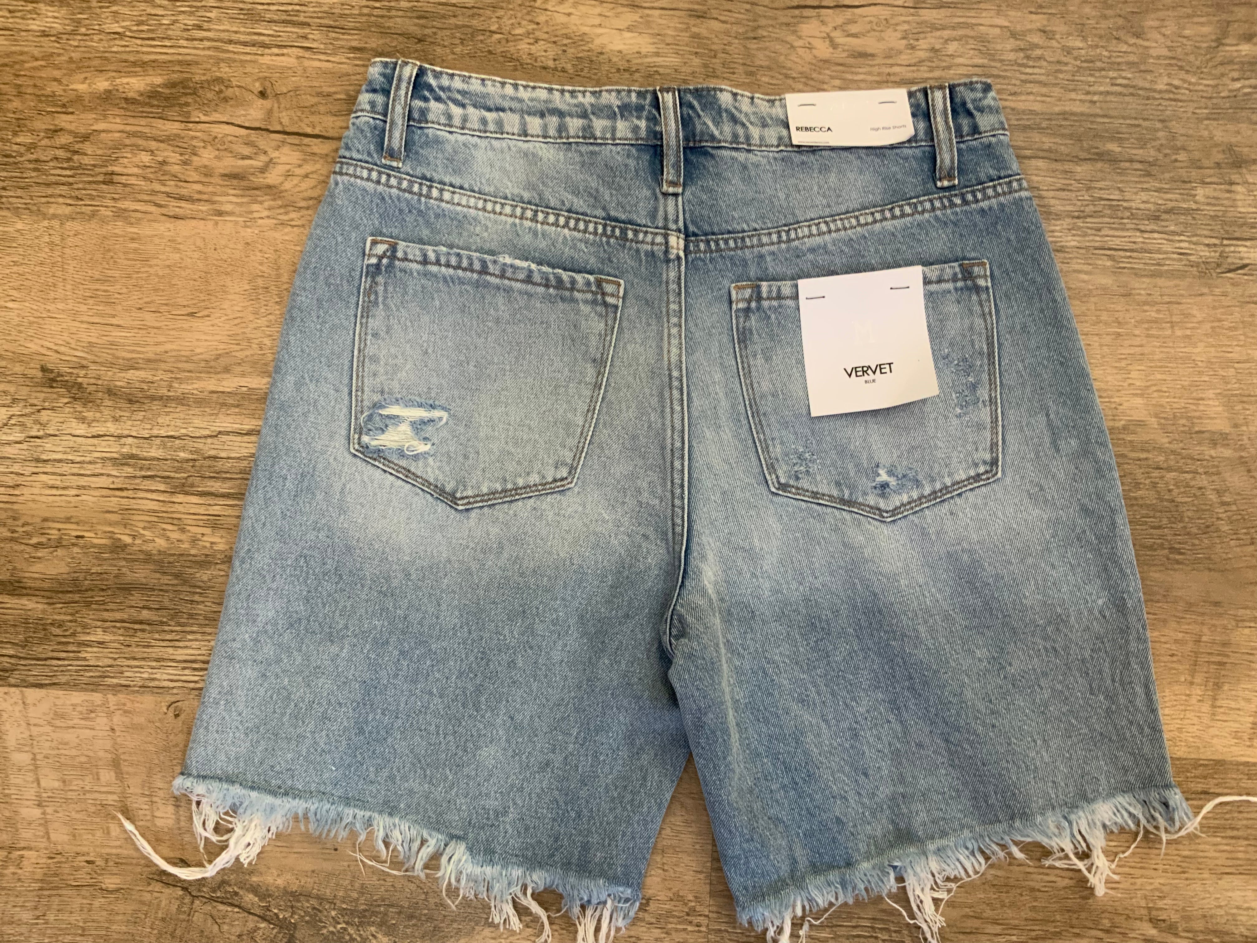 147 High Rise Ripped Jean Shorts