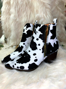 Celeste Cow Print Ankle Boot